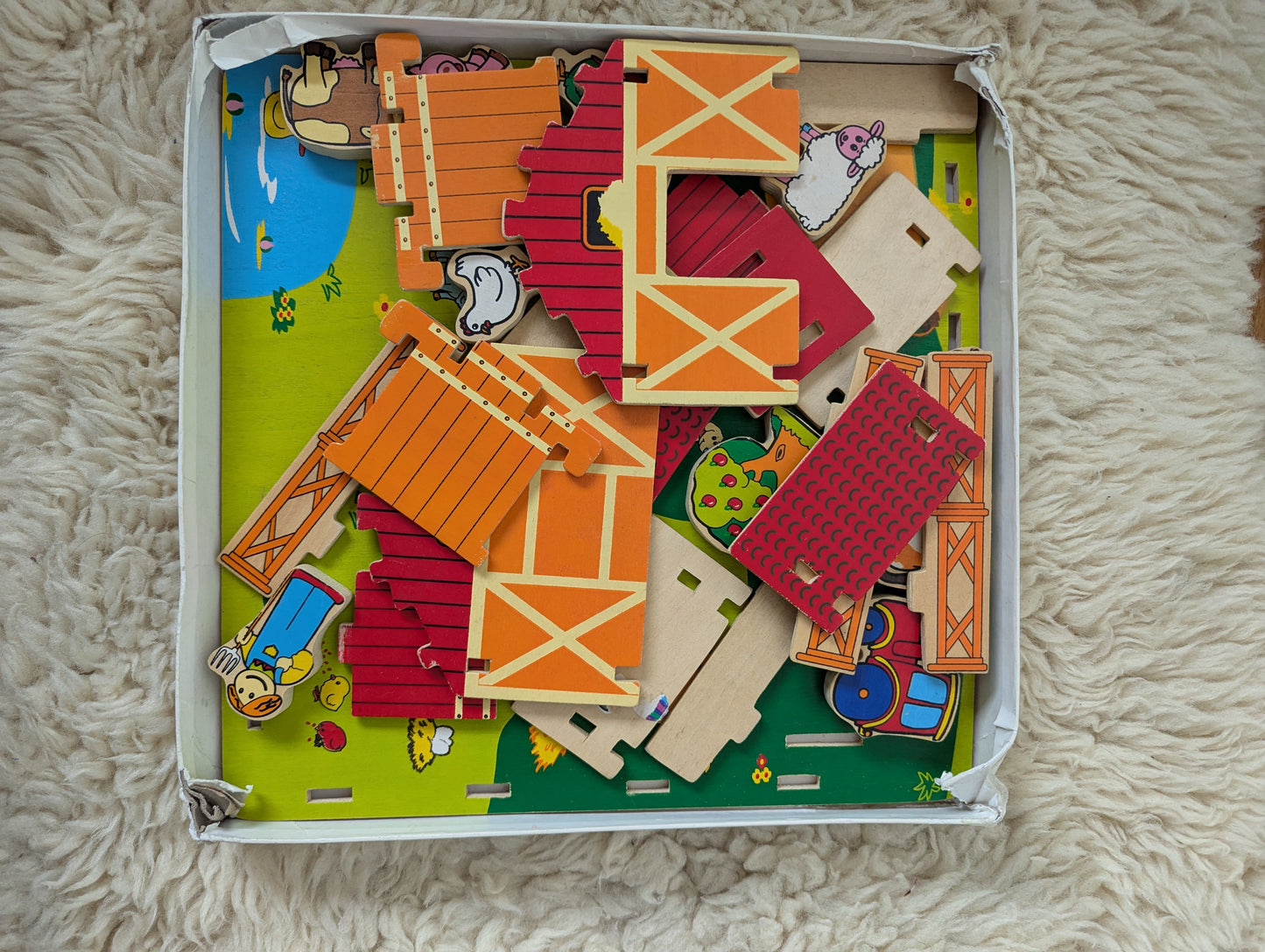 Houten speel boerderij