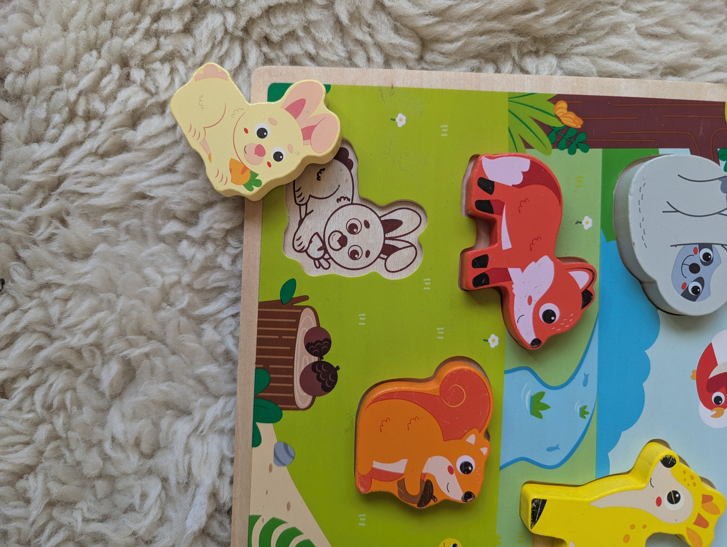Houten puzzel bosdieren
