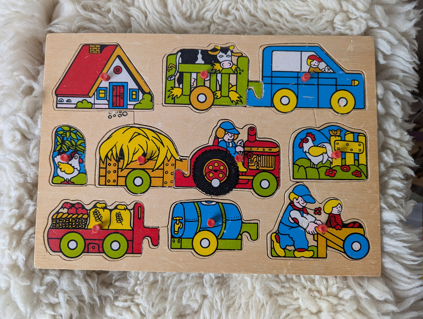 Houten puzzel boerderij
