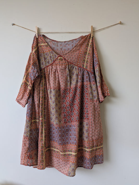 Blockprint jurk - mt 38