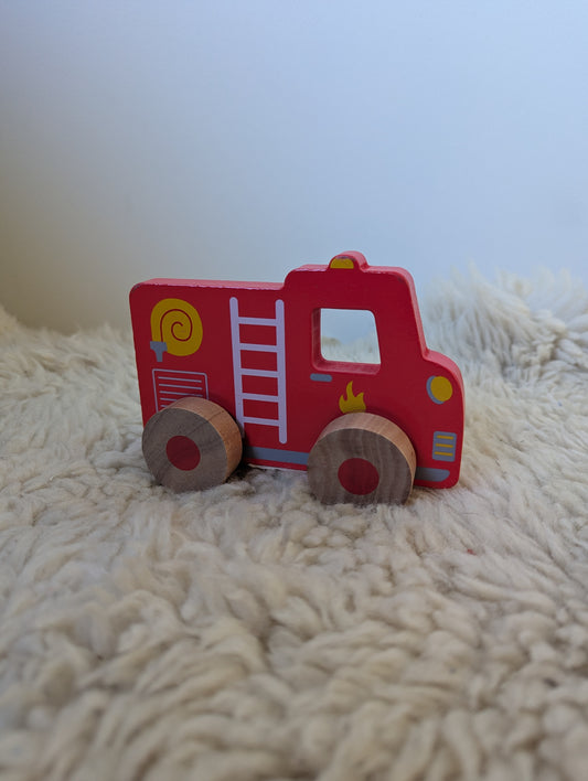 Houten brandweerauto