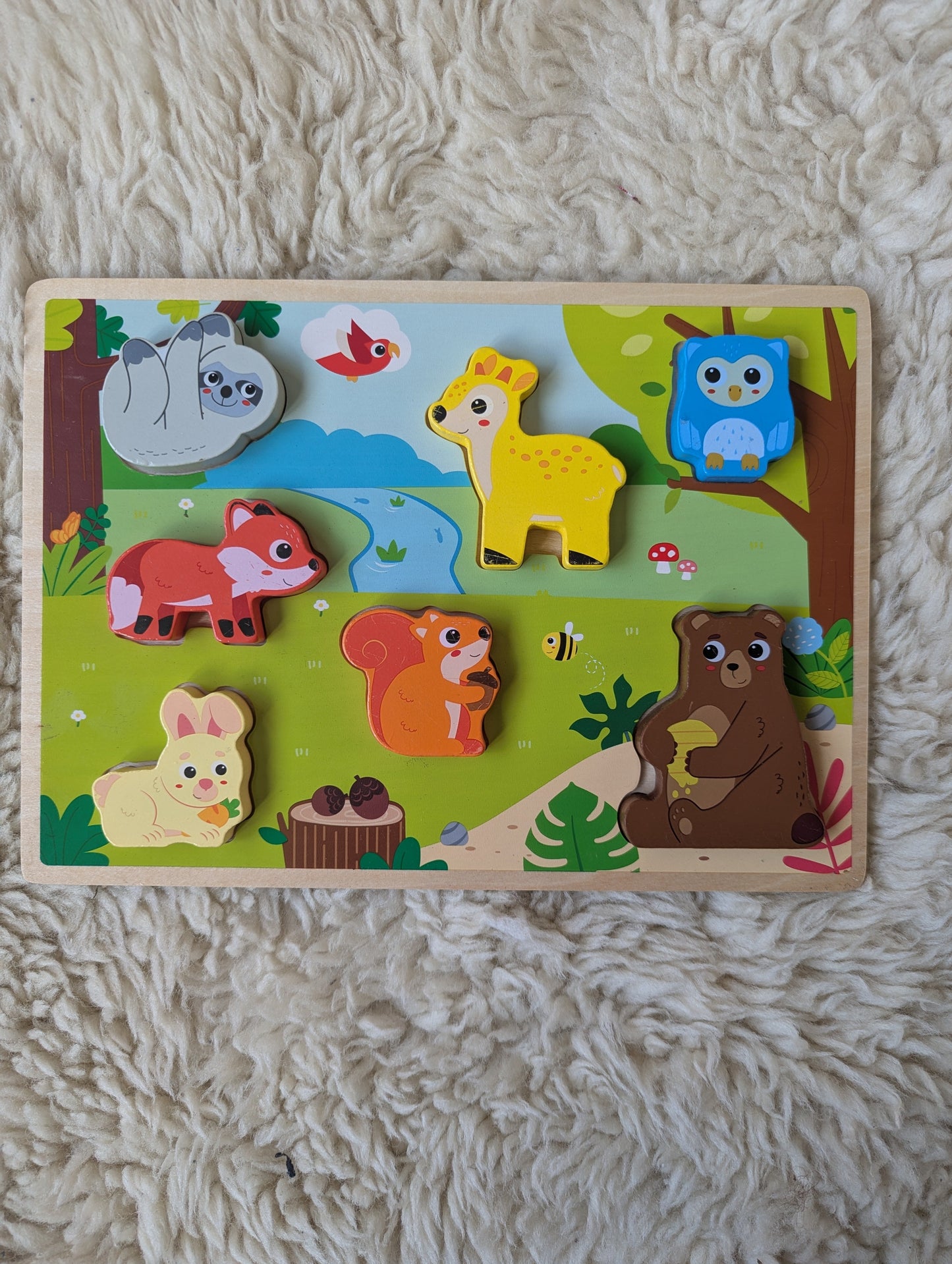 Houten puzzel bosdieren