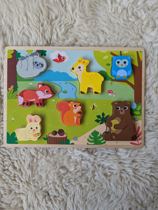 Houten puzzel bosdieren