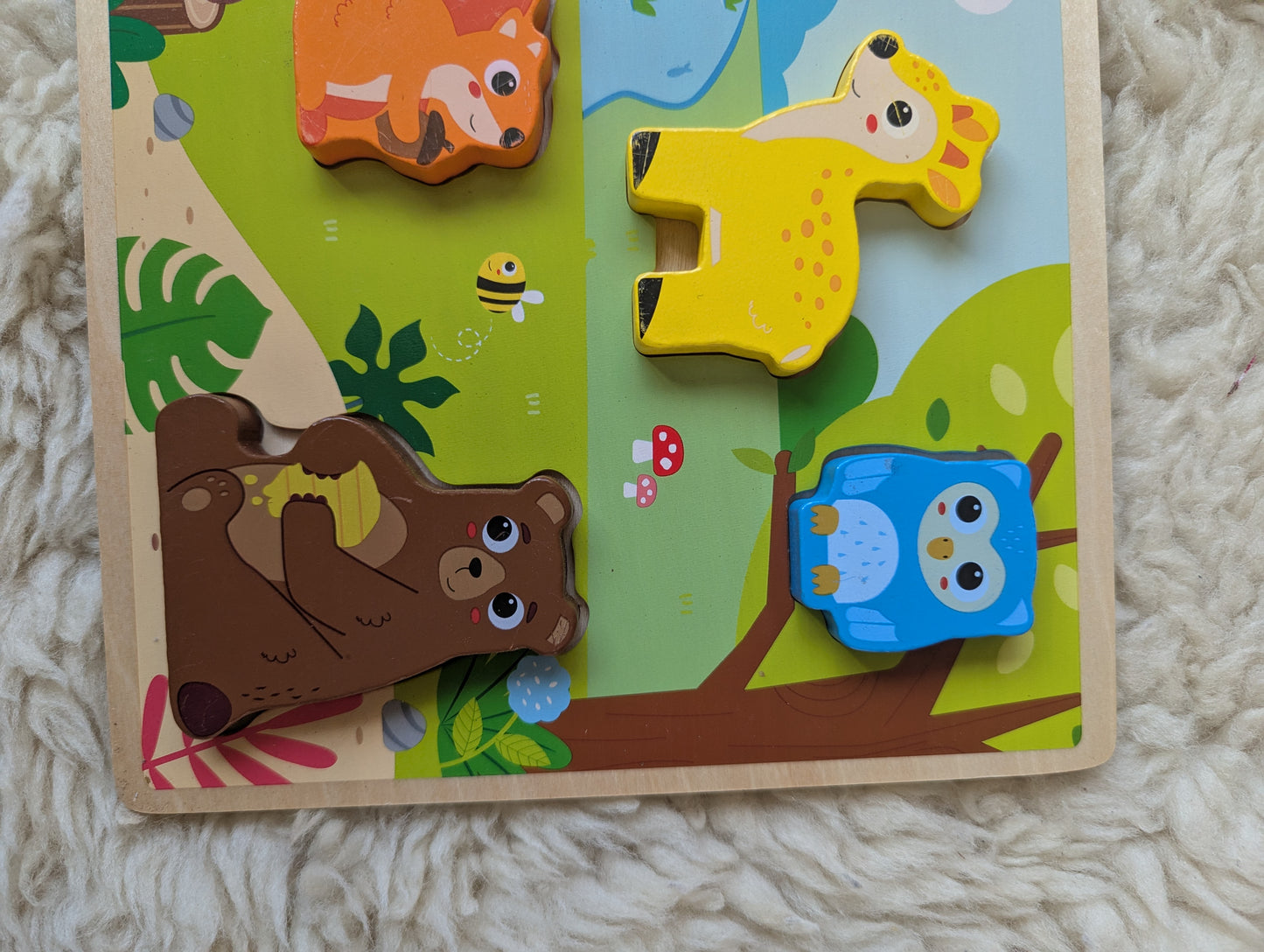 Houten puzzel bosdieren