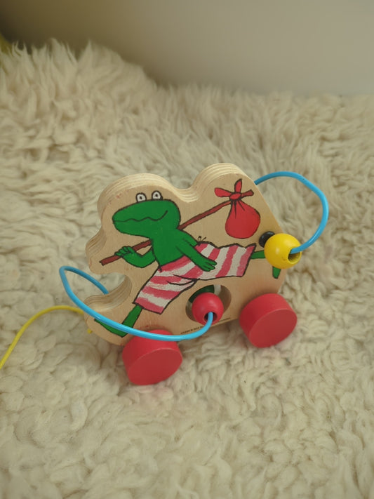 Kikker aan een touwtje